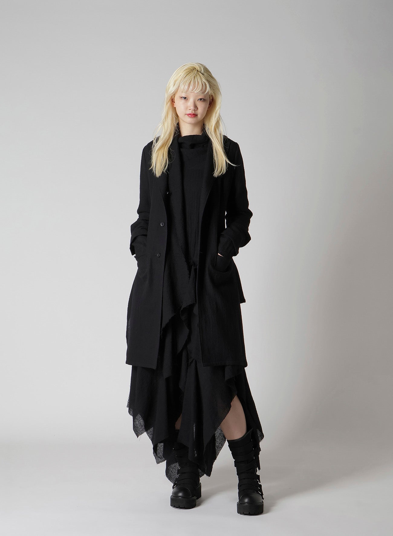 WOOL GAUZE FRILLED JACKET