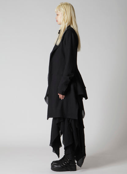 WOOL GAUZE FRILLED JACKET