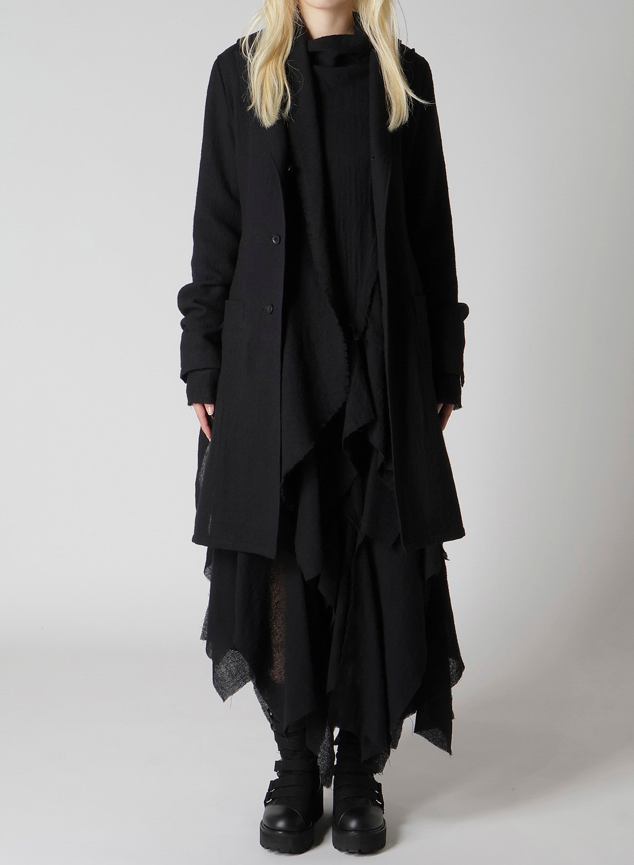 WOOL GAUZE FRILLED JACKET