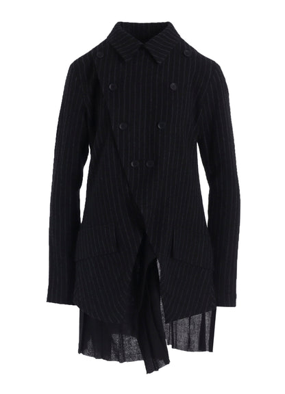STRIPE GAUZE PLEATS DESIGNED JACKET