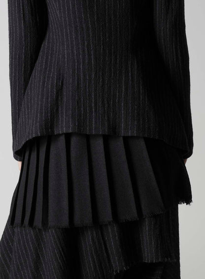 STRIPE GAUZE PLEATS DESIGNED JACKET