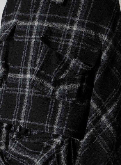 PLAID PATTERN FLAP POCKET JACKET