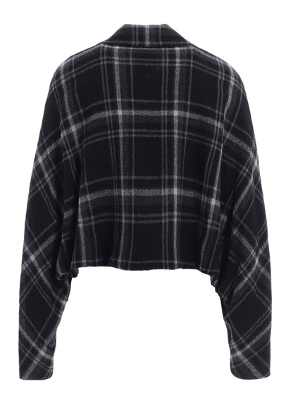 PLAID PATTERN FLAP POCKET JACKET