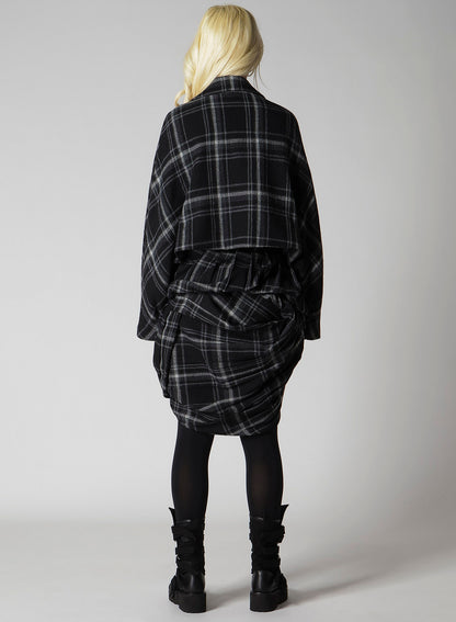 PLAID PATTERN FLAP POCKET JACKET