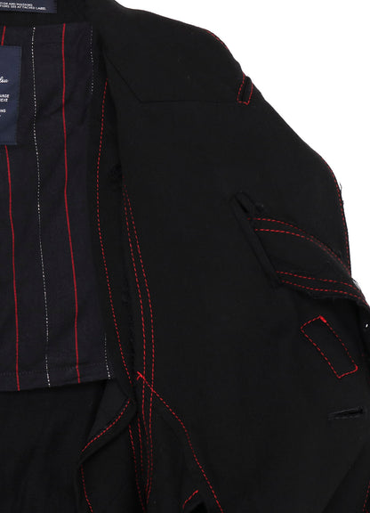 BLACK DENIM BELTED JACKET