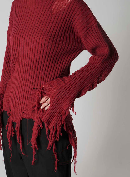 CRUSHED RIB PULLOVER