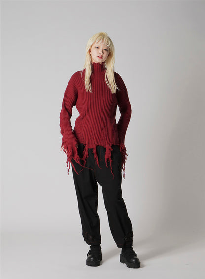 CRUSHED RIB PULLOVER