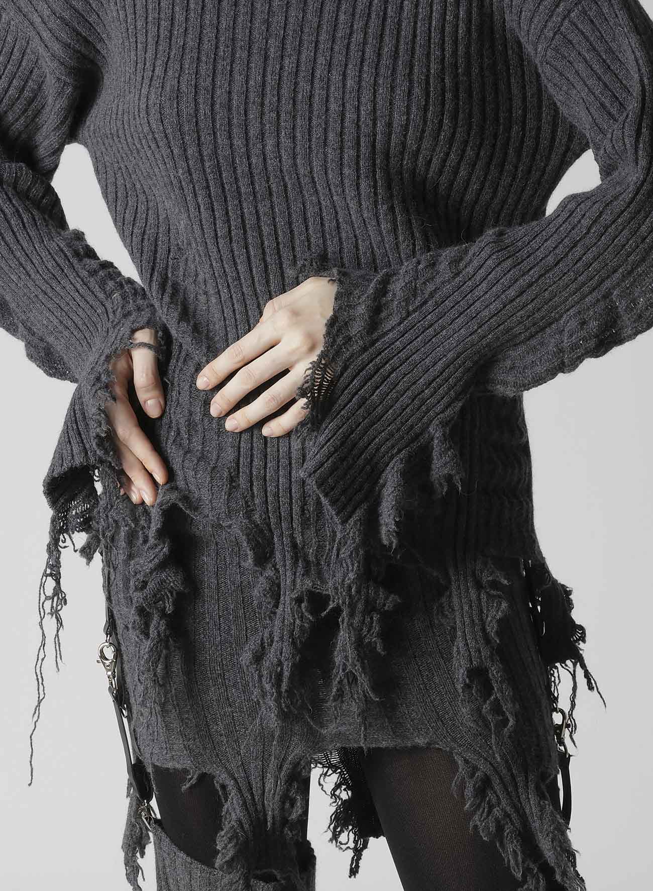 CRUSHED RIB PULLOVER