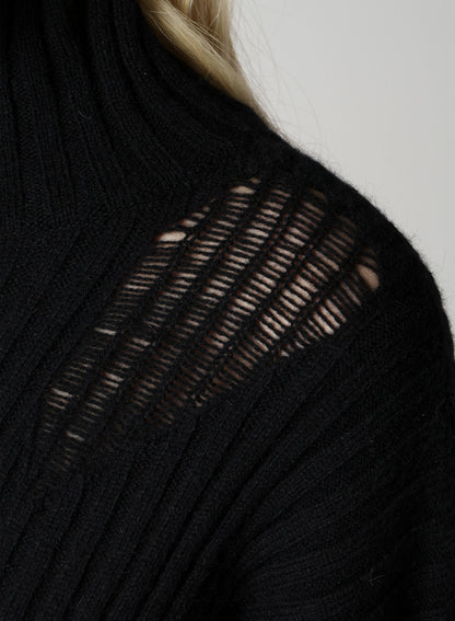 CRUSHED RIB PULLOVER