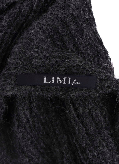 LOOSE TENTION RIB FLUFFY FRILLED SCARF