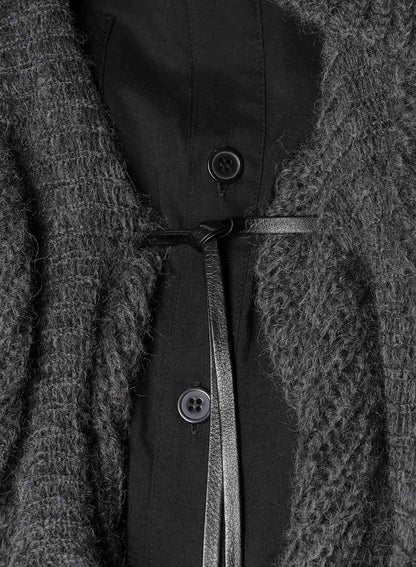 LOOSE TENTION RIB FLUFFY FRILLED SCARF