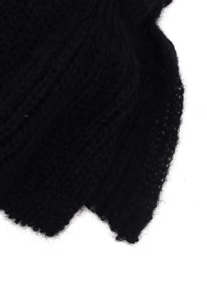 LOOSE TENTION RIB FLUFFY FRILLED SCARF