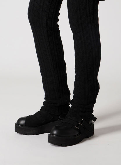 WOOL GAUZE LEGGINGS ATTACHED PANTS