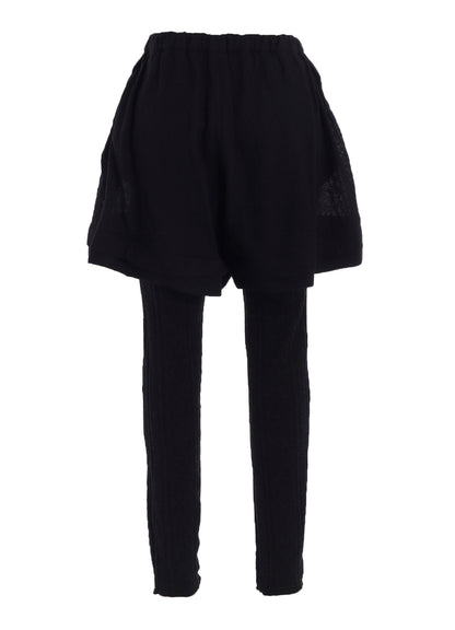 WOOL GAUZE LEGGINGS ATTACHED PANTS