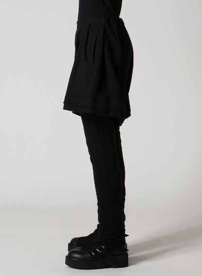 WOOL GAUZE LEGGINGS ATTACHED PANTS