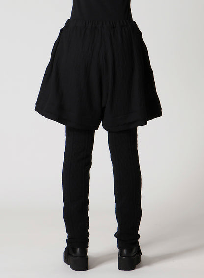 WOOL GAUZE LEGGINGS ATTACHED PANTS