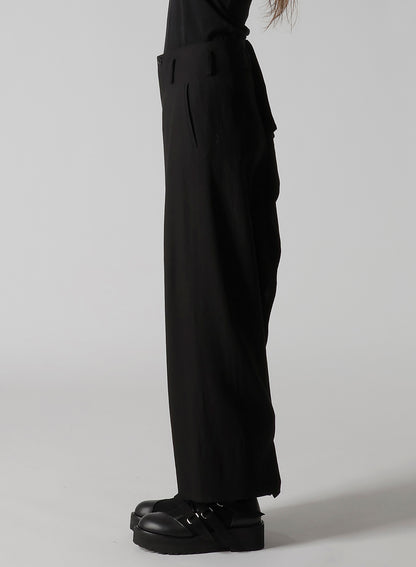 MILLED GABARDINE FRILLED PANTS