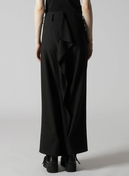MILLED GABARDINE FRILLED PANTS