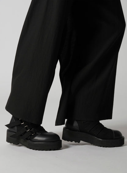MILLED GABARDINE FRILLED PANTS