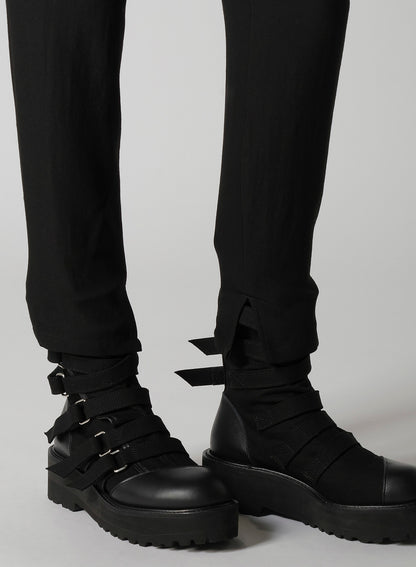 MILLED GABARDINE SLIT SLIM PANTS