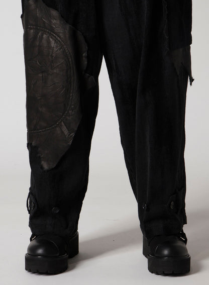 FAINT PRINTED CORDUROY TAB PANTS