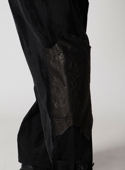 FAINT PRINTED CORDUROY TAB PANTS