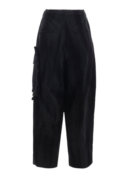 FAINT PRINTED CORDUROY TAB PANTS