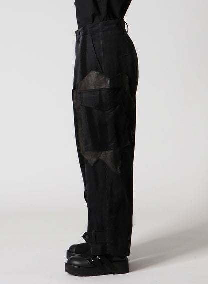 FAINT PRINTED CORDUROY TAB PANTS