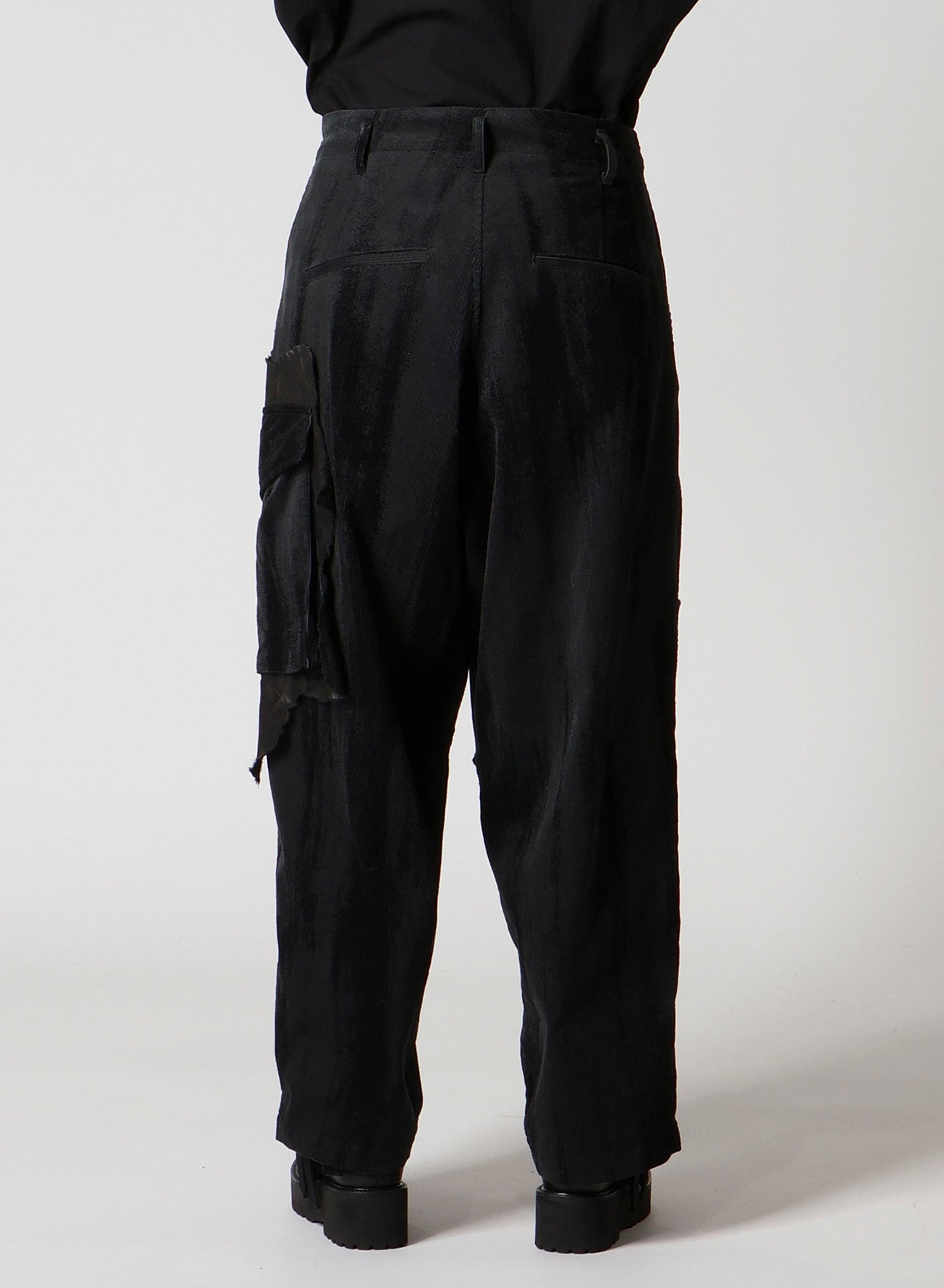FAINT PRINTED CORDUROY TAB PANTS