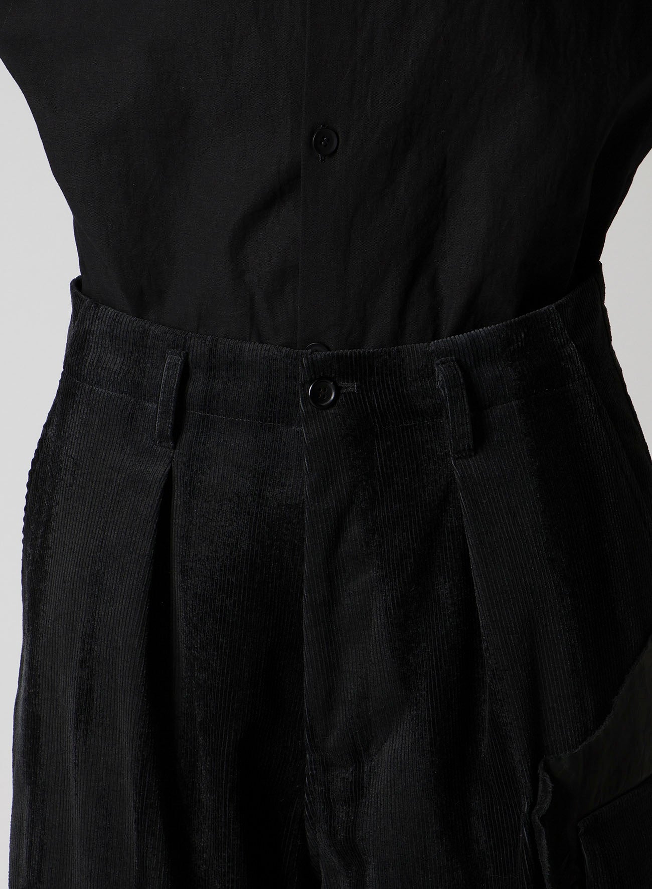 FAINT PRINTED CORDUROY TAB PANTS