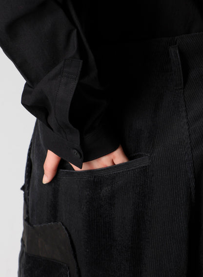 FAINT PRINTED CORDUROY TAB PANTS