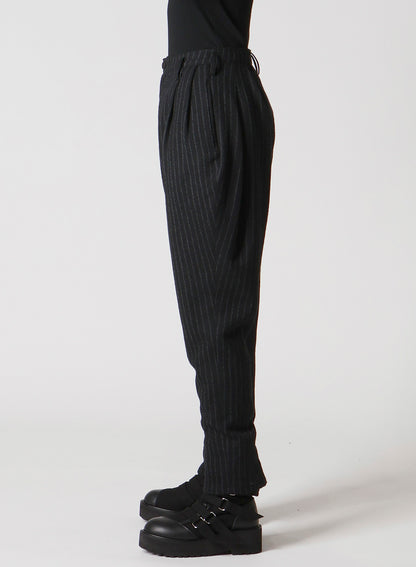 STRIPE GAUZE TUCK SLIM PNATS