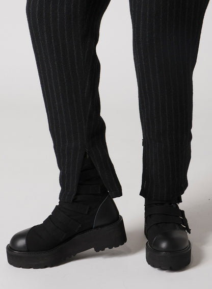 STRIPE GAUZE TUCK SLIM PNATS