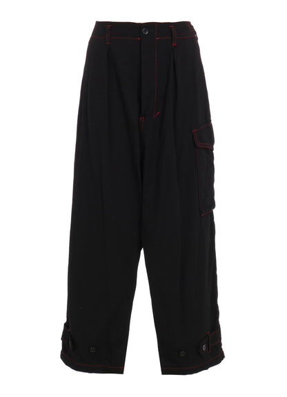 BLACK DENIM TAB PANTS