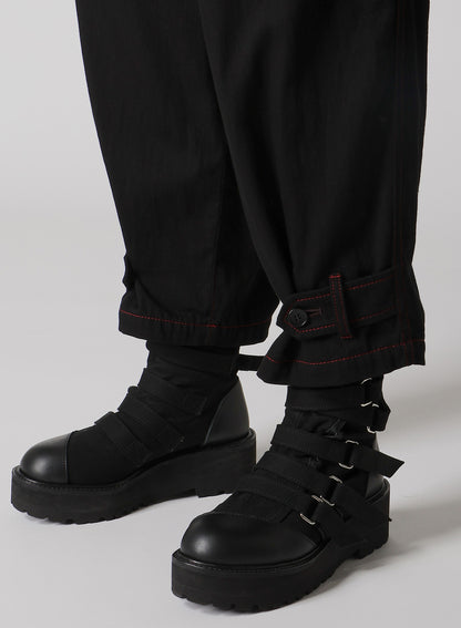 BLACK DENIM TAB PANTS