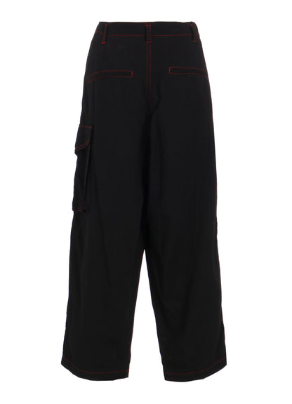 BLACK DENIM TAB PANTS
