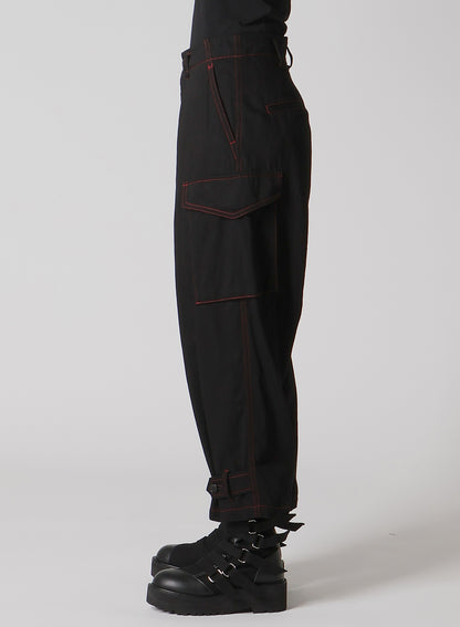 BLACK DENIM TAB PANTS