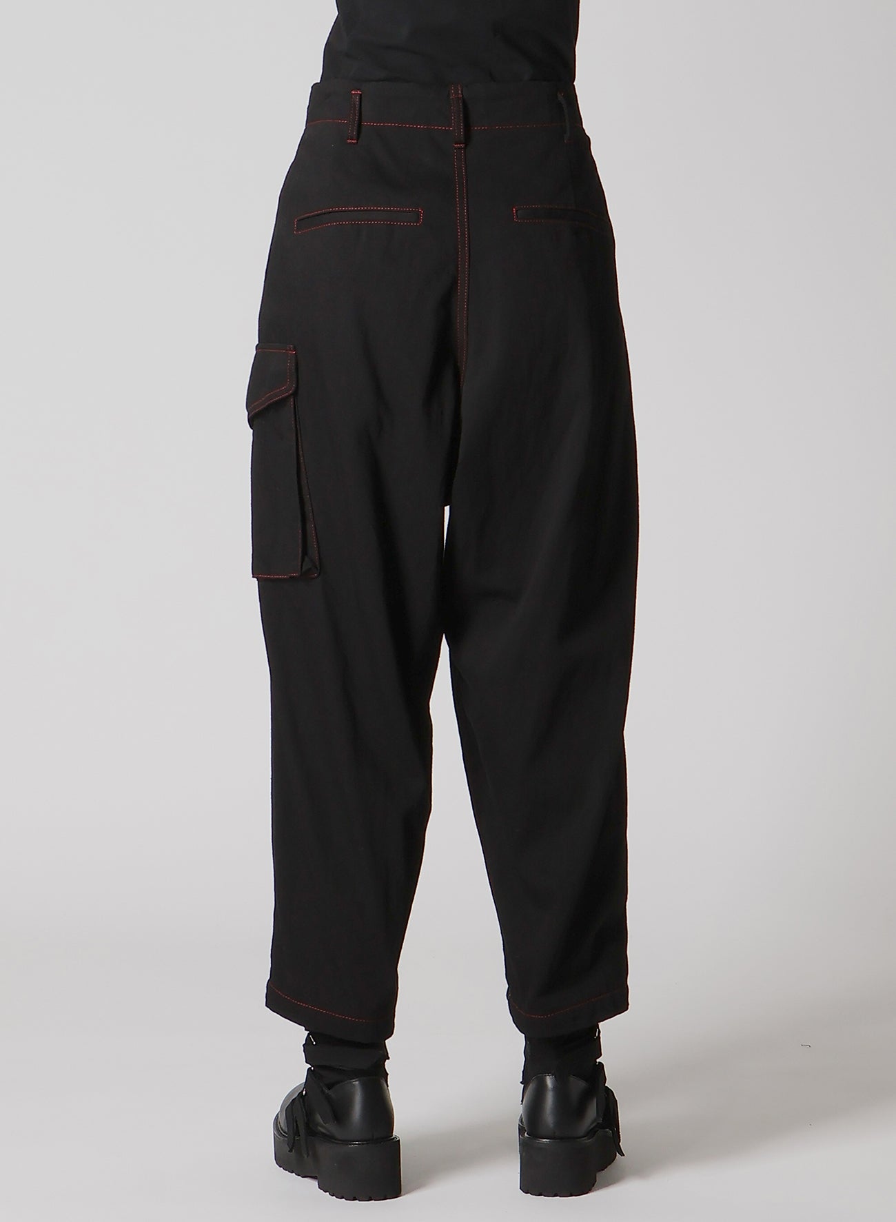 BLACK DENIM TAB PANTS