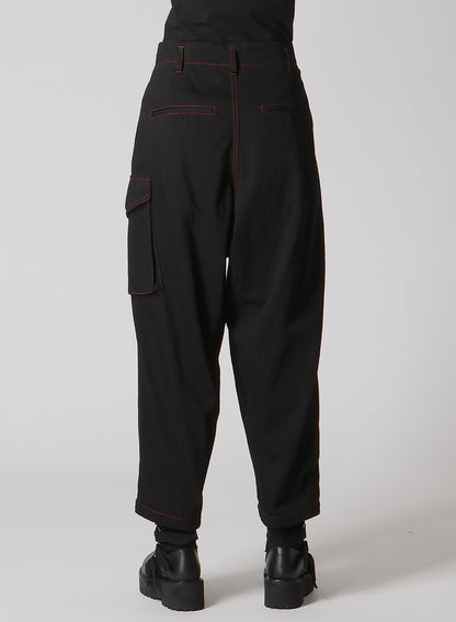 BLACK DENIM TAB PANTS
