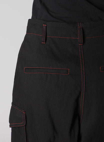 BLACK DENIM TAB PANTS
