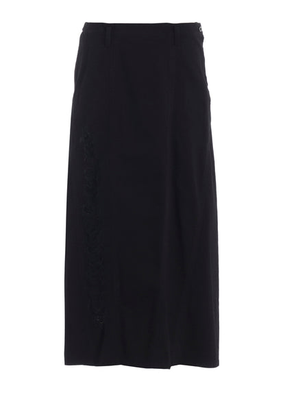 DAMEGED DENIM PANELED SKIRT