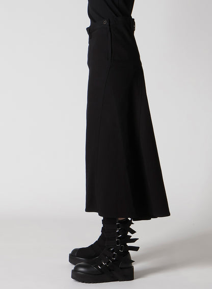DAMEGED DENIM PANELED SKIRT