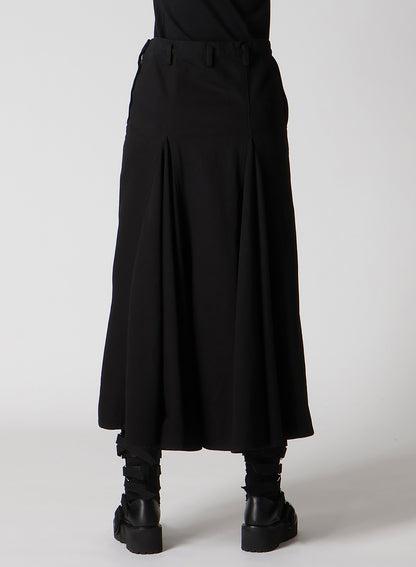 DAMEGED DENIM PANELED SKIRT