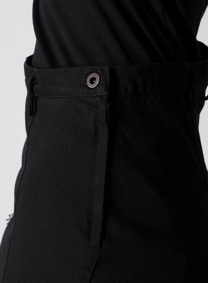 DAMEGED DENIM PANELED SKIRT