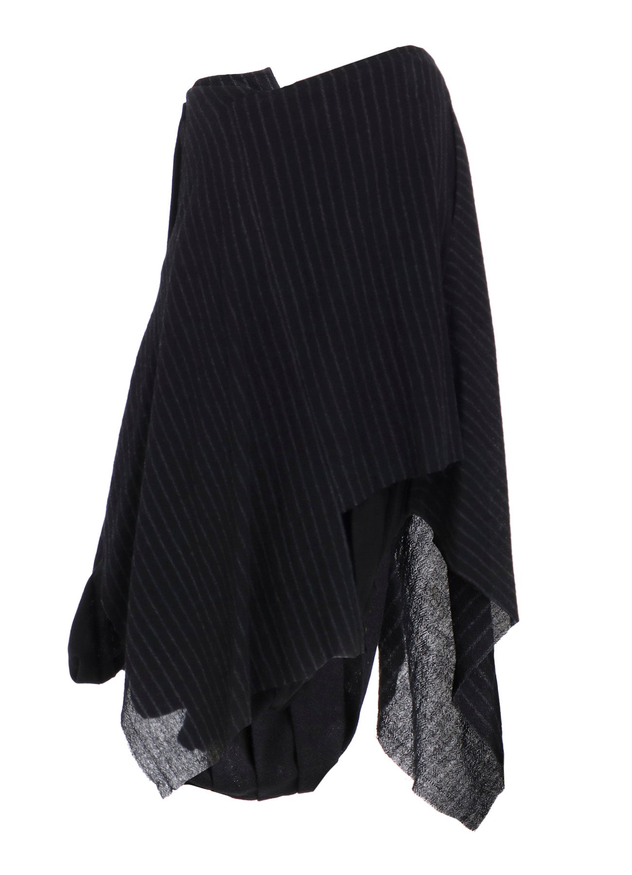 STRIPE GAUZE PLEATS CONBINATION SKIRT