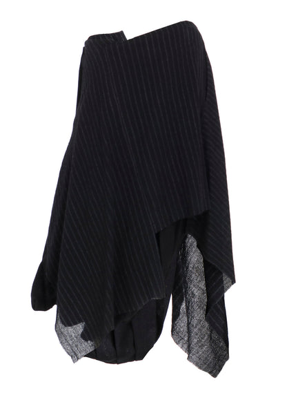STRIPE GAUZE PLEATS CONBINATION SKIRT