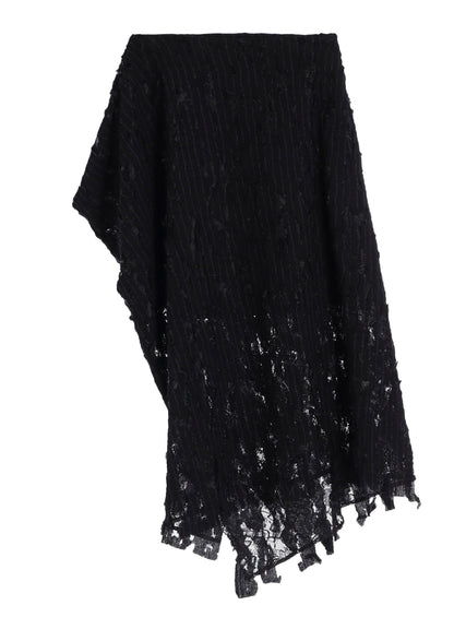 DAMEGED STRIPE PUFF SKIRT