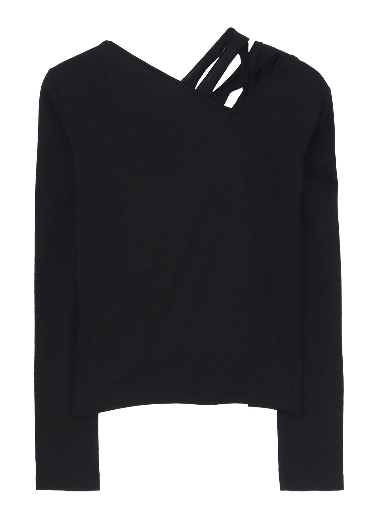 PLAIN STITCH SLIT CROSS T-SHIRT