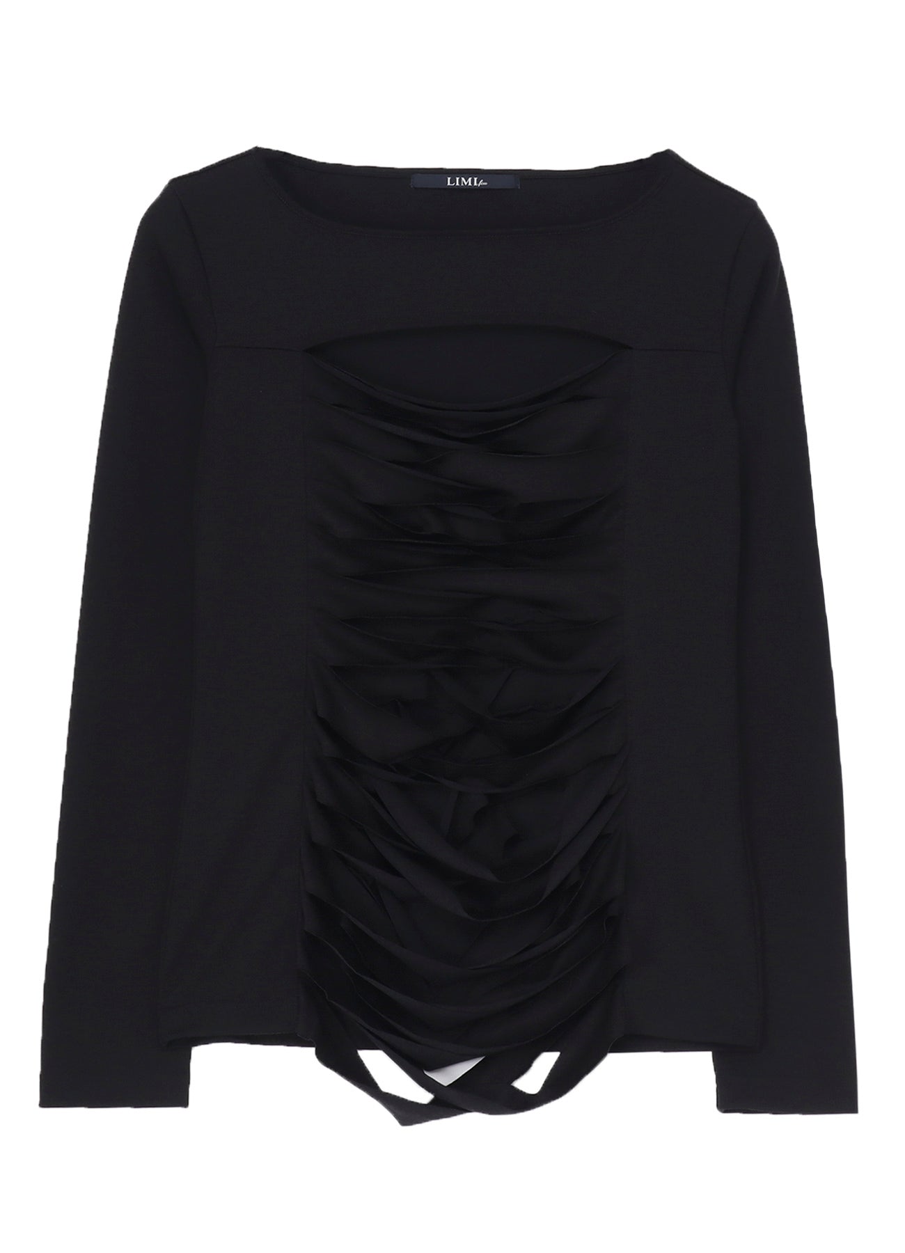 PLAIN STITCH SLIT CROSS LONG T-SHIRT