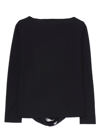 PLAIN STITCH SLIT CROSS LONG T-SHIRT